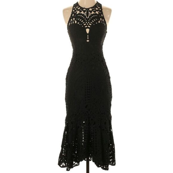 Lover Harmony Cut Out Black Goth Size 2 Midi Dress - Picture 4 of 7